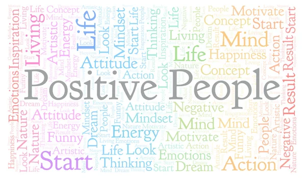 Positive People Nube Palabras Hecha Solo Con Texto — Foto de Stock