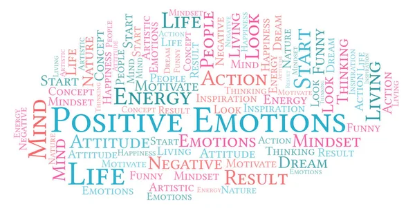 Positive Emotionen Wortwolke Nur Mit Text — Stockfoto