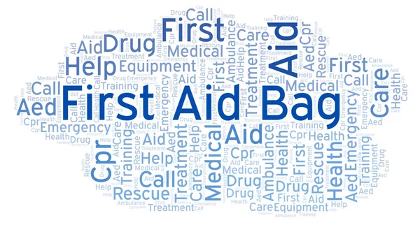 First Aid Bag word cloud, made with text only