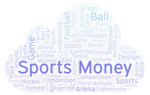 Sports Money word cloud. Made with text only.