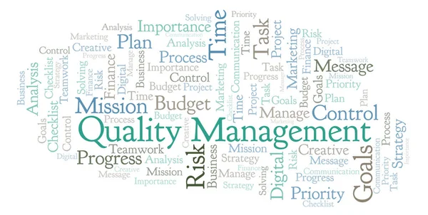 Quality Management Szó Felhő Gyártott Val Csak Szöveg — Stock Fotó