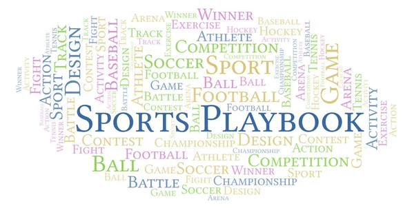 Sports Playbook Nuage Mots Fait Avec Texte Seulement — Photo