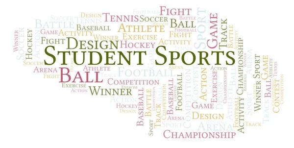 Student Sports Nuage Mots Fait Avec Texte Seulement — Photo