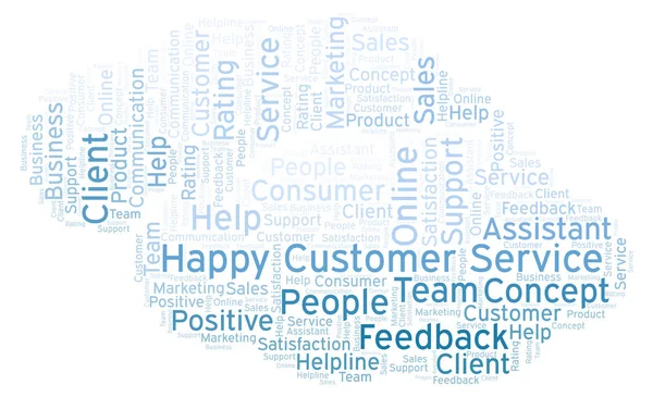 Happy Customer Service word cloud. Made with text only.