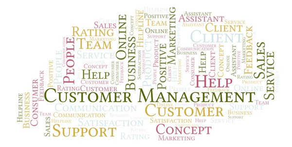 Customer Management word cloud. Made with text only.