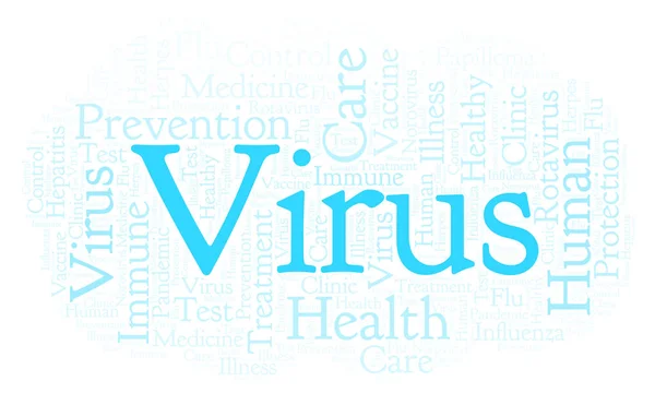 Virus Word Cloud Gjorda Med Endast Text — Stockfoto