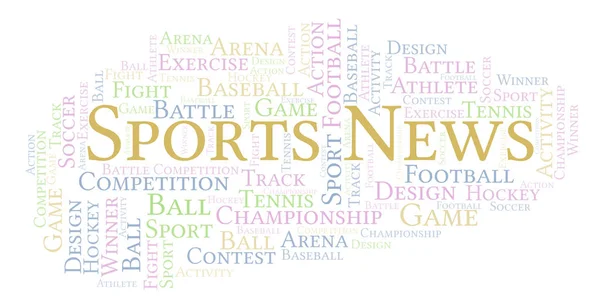 Sports News Word Cloud Made Text Only — Stock Photo, Image