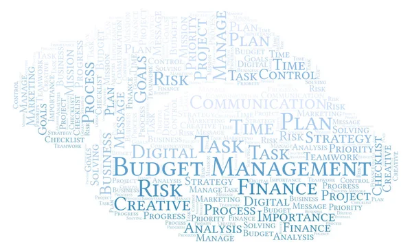 Budget Management word cloud, made with text only