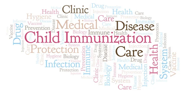 Gyermekek Immunizációs Szó Felhő Wordcloud Készült Csak Szöveg — Stock Fotó