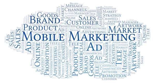 Word Cloud Text Mobile Marketing Wordcloud Made Text Only — Stock Photo, Image