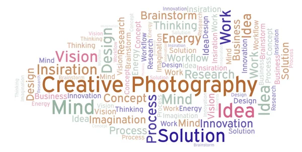 Creative Cloud Słowo Fotografii Wykonane Tylko Tekst — Zdjęcie stockowe