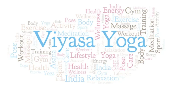 Nuvem Palavra Viyasa Yoga Wordcloud Feito Apenas Com Texto — Fotografia de Stock