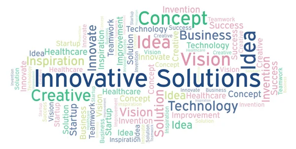 Innovative Solutions Nuage Mots Fait Avec Texte Seulement — Photo