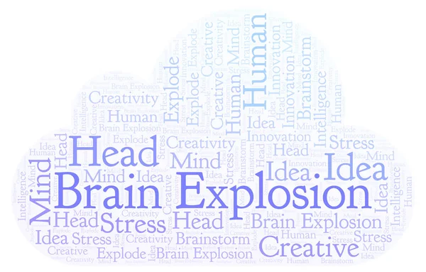 Έκρηξη Λέξη Σύννεφο Του Εγκεφάλου Wordcloud Γίνεται Κείμενο Μόνο — Φωτογραφία Αρχείου