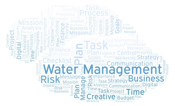 Wassermanagement Wortwolke Nur Mit Text — Stockfoto