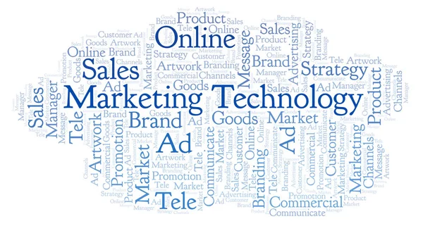 Nuvem Palavras Com Tecnologia Marketing Texto Wordcloud Feito Apenas Com — Fotografia de Stock