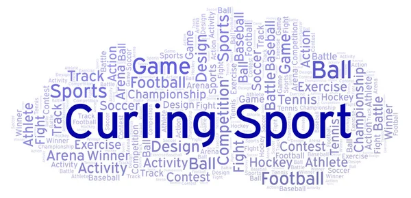 Curling Sport word cloud. Made with text only.