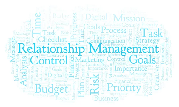 Relationship Management Palabra Nube Hecha Solo Con Texto — Foto de Stock