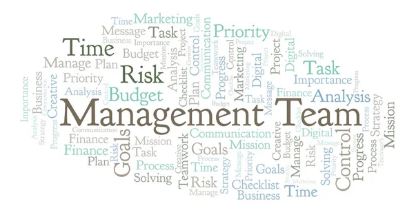 Management Team Word Cloud Realizzato Solo Con Testo — Foto Stock