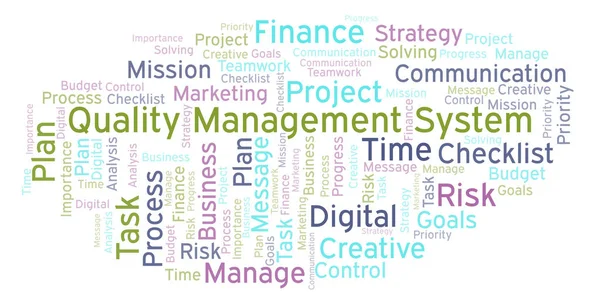 Quality Management System word cloud, made with text only