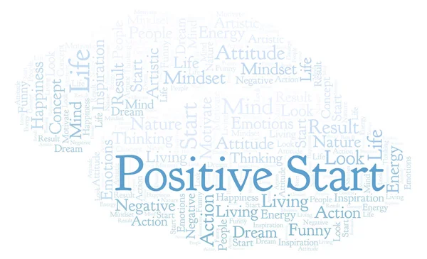 Positiver Start Wortwolke Nur Mit Text — Stockfoto