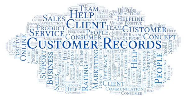 Customer Records word cloud. Made with text only.