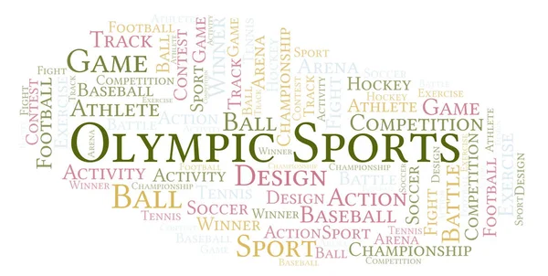 Olympic Sports Nuvem Palavras Feito Apenas Com Texto — Fotografia de Stock