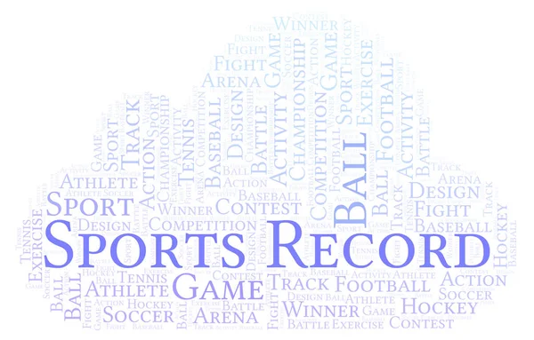 Sports Record Nuvem Palavras Feito Apenas Com Texto — Fotografia de Stock