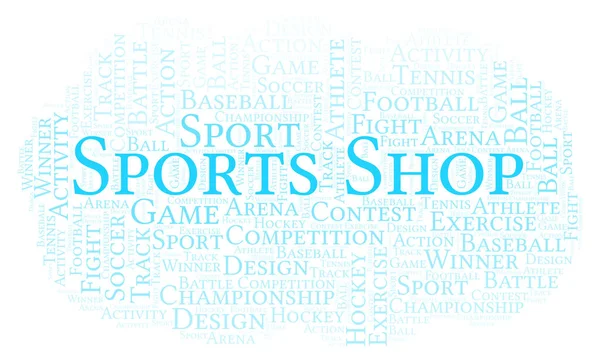 Sport Shop Word Cloud Med Endast Text — Stockfoto