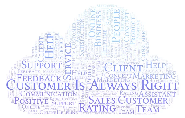 Customer Always Right Word Cloud Made Text Only — Stock Photo, Image