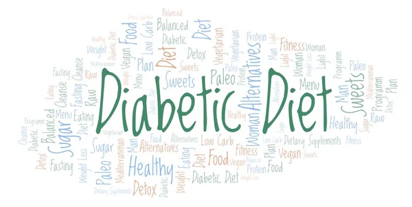 Diabetic Diet Word Cloud Illustration Made Text Only — Stock Photo, Image