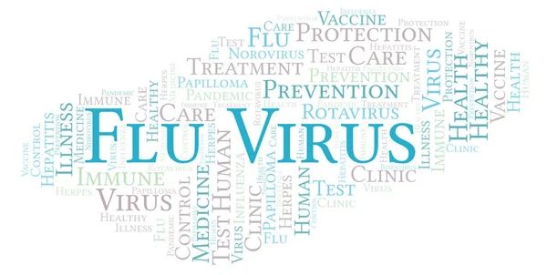 インフルエンザ ウイルスの単語の雲 テキストのみで作られました — ストック写真