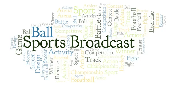 Sports Broadcast Nuvem Palavras Feito Apenas Com Texto — Fotografia de Stock