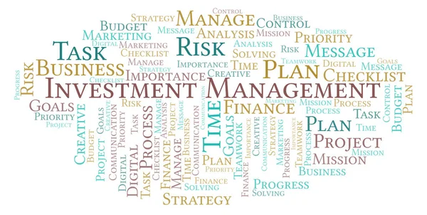 Investment Management Ordet Moln Gjorda Med Endast Text — Stockfoto