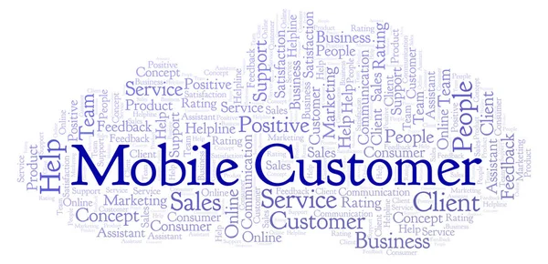 Mobile Customer word cloud. Made with text only.