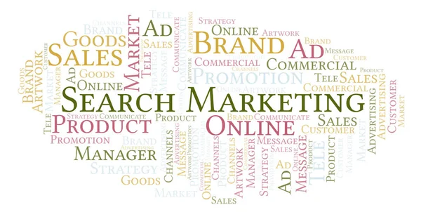 Nuvem Palavras Com Texto Search Marketing Wordcloud Feito Apenas Com — Fotografia de Stock