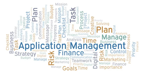 Application Management Word Cloud Fait Uniquement Avec Texte — Photo