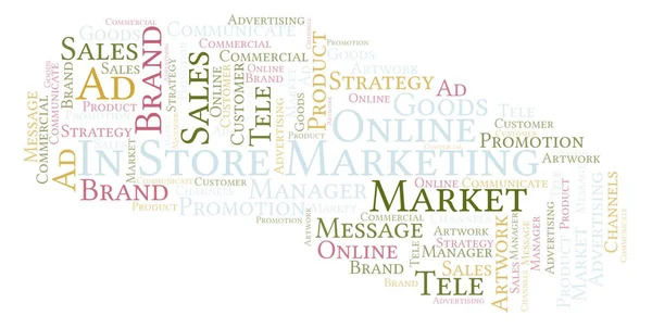 Nuvem Palavras Com Texto Marketing Loja Wordcloud Feito Apenas Com — Fotografia de Stock