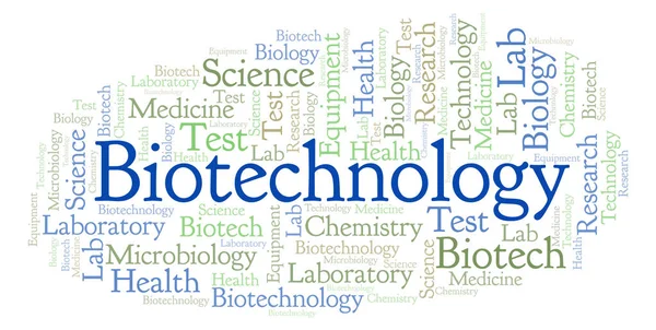 Bioteknik Word Cloud Wordcloud Gjorda Med Endast Text — Stockfoto