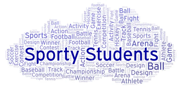 Estudantes Desportivos Nuvem Palavras Feito Apenas Com Texto — Fotografia de Stock