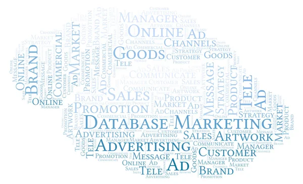 Nuvem Palavras Com Texto Database Marketing Wordcloud Feito Apenas Com — Fotografia de Stock