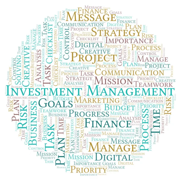 Investment Management Ordet Moln Gjorda Med Endast Text — Stockfoto
