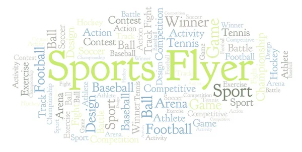 Sports Flyer Nuvem Palavras Feito Apenas Com Texto — Fotografia de Stock
