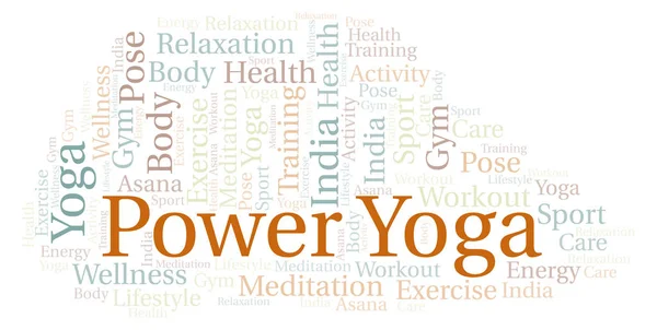 Power Yoga word cloud. Wordcloud made with text only.