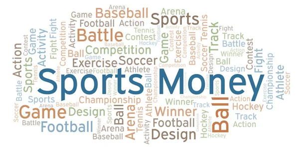Sports Money word cloud. Made with text only.