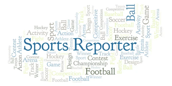 Sportowe Reporter Słowo Cloud Wykonane Tylko Tekst — Zdjęcie stockowe