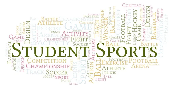 Student Sports Nuage Mots Fait Avec Texte Seulement — Photo