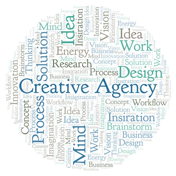 Creative Agency Nuvem Palavras Feita Apenas Com Texto — Fotografia de Stock