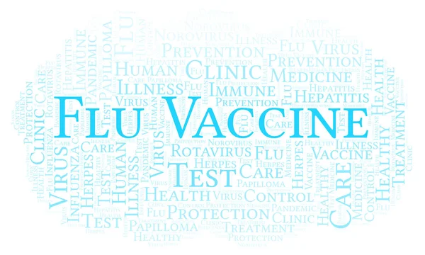 Flu Vaccine word cloud, made with text only — Stock Image Flu Vaccine Word Cloud Made Text Only Stock Photo