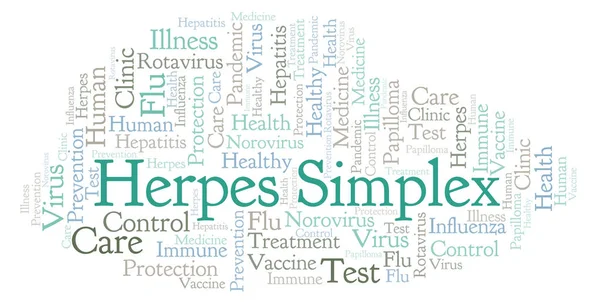 Herpes Simplex word cloud, made with text only — Stock Image Herpes Simplex Word Cloud Made Text Only Stock Picture